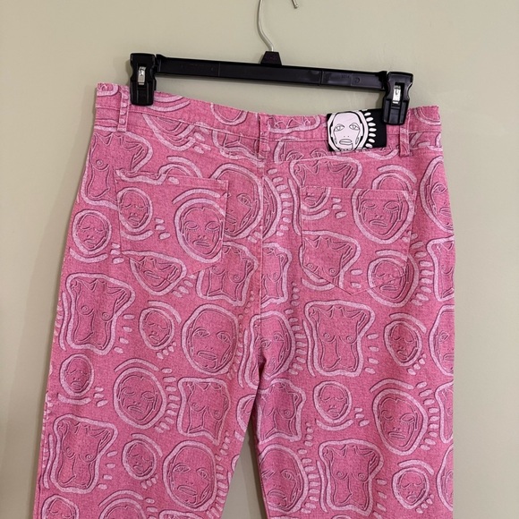 Patrick Church unisex motif “All over You” pink colored jeans pants wide leg - Picture 6 of 7